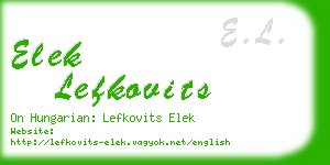 elek lefkovits business card